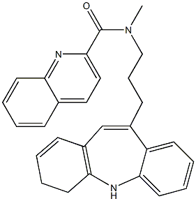 N-[3-(5,6-dihydrobenzo[b][1]benzazepin-11-yl)propyl]-N-methylquinoline-2-carboxamide Struktur