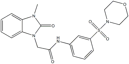 2-(3-methyl-2-oxobenzimidazol-1-yl)-N-(3-morpholin-4-ylsulfonylphenyl)acetamide Struktur