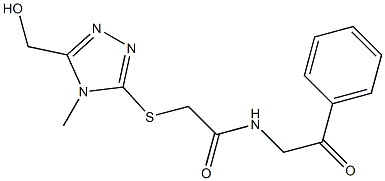 2-[[5-(hydroxymethyl)-4-methyl-1,2,4-triazol-3-yl]sulfanyl]-N-phenacylacetamide Struktur