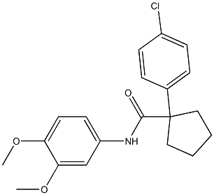 1-(4-chlorophenyl)-N-(3,4-dimethoxyphenyl)cyclopentane-1-carboxamide Struktur