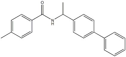 4-methyl-N-[1-(4-phenylphenyl)ethyl]benzamide Struktur