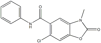 6-chloro-3-methyl-2-oxo-N-phenyl-1,3-benzoxazole-5-carboxamide Struktur