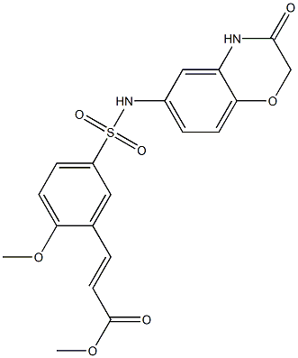 methyl (E)-3-[2-methoxy-5-[(3-oxo-4H-1,4-benzoxazin-6-yl)sulfamoyl]phenyl]prop-2-enoate Struktur