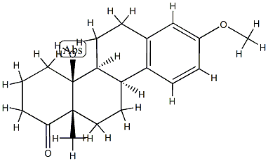 (8α)-14β-Hydroxy-3-methoxy-D-homoestra-1,3,5(10)-trien-17a-one Struktur