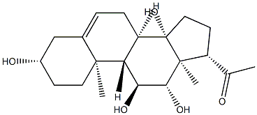 3β,11α,12β,14β-Tetrahydroxypregn-5-en-20-one Struktur