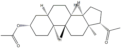 3β-(Acetyloxy)-14β-hydroxy-5β-pregnan-20-one Struktur