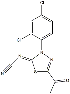 2-Acetyl-5-cyanimino-4-(2,4-dichlorophenyl)-4,5-dihydro-1,3,4-thiadiazole Struktur