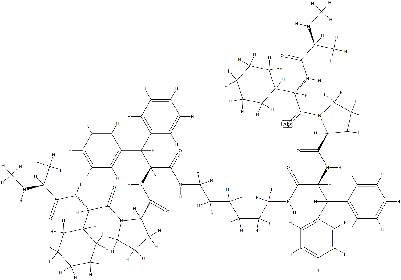 N,N′-(1,6-ヘキサンジイル)-Nα,Nα′-ビス[[(2S)-1-[(2S)-2-[(N-メチル-L-Ala-)アミノ]-2-シクロヘキシルアセチル]-2-ピロリジニル]カルボニル]ビス(L-フェニルアラニンアミド)