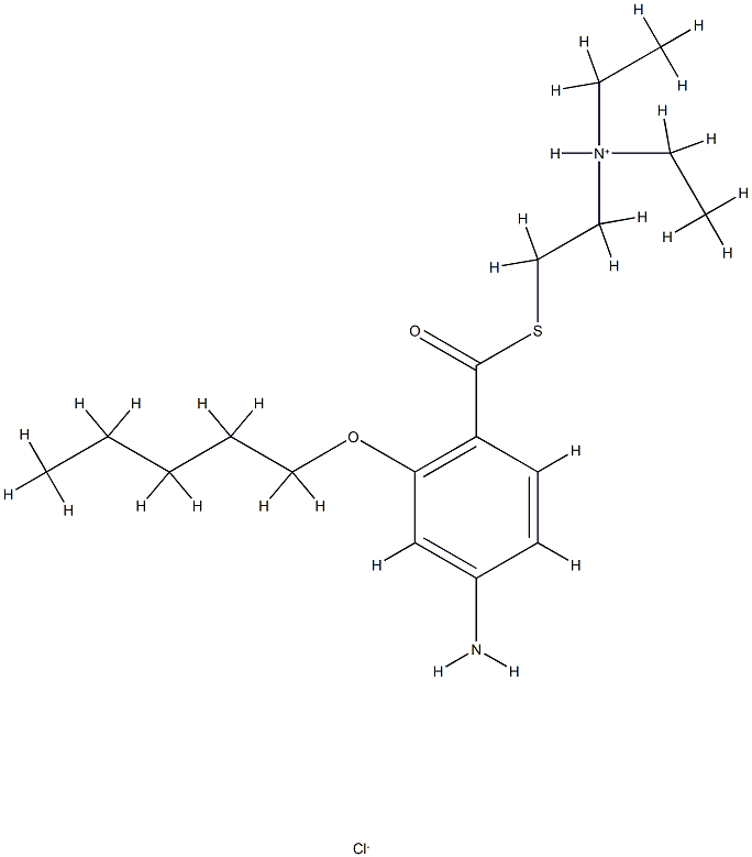 BENZOIC ACID, 4-AMINO-2-PENTYLOXYTHIO-, S-(2-(DIETHYLAMINO)ETHYL) ESTE R, MONOHYD Struktur