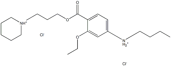 Benzoic acid,4-(butylamino)-2-ethoxy-, 3-(1-piperidinyl)propyl ester, hydrochloride (1:2) Struktur