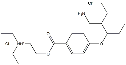 Benzoic acid,4-(butylamino)-2-propoxy-, 2-(diethylamino)ethyl ester, hydrochloride (1:2) Struktur