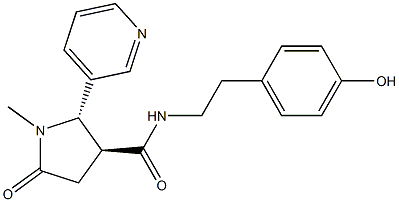 N-(4-hydroxyphenethyl)cotinine carboxamide Struktur