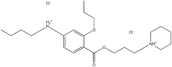 Benzoic acid,4-(butylamino)-2-propoxy-, 3-(1-piperidinyl)propyl ester, hydrochloride (1:2) Struktur