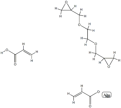 2-Propenoic acid, polymer with 2,2'-[1,2-ethanediylbis(oxymethylene)]bis[oxirane] and sodium 2-propenoate Struktur