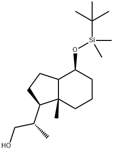 1H-Indene-1-ethanol, 4-[[(1,1-diMethylethyl)diMethylsilyl]oxy]octahydro-β,7a-diMethyl-, (βS,1R,3aR,4S,7aR)- Struktur