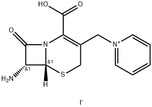 1-[((7R)-7-AMINO-4-CARBOXY-3,4-DIDEHYDROCEPHAM-3-YL)METHYL]PYRIDINIUM IODIDE Struktur