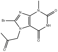 8-bromo-3-methyl-7-(2-oxopropyl)-3,7-dihydro-1H-purine-2,6-dione Struktur