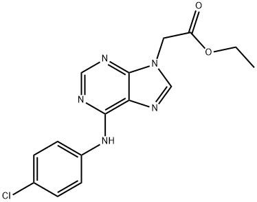 9H-Purine-9-acetic acid, 6-[(p-chlorophenyl)amino)-, ethyl ester Struktur