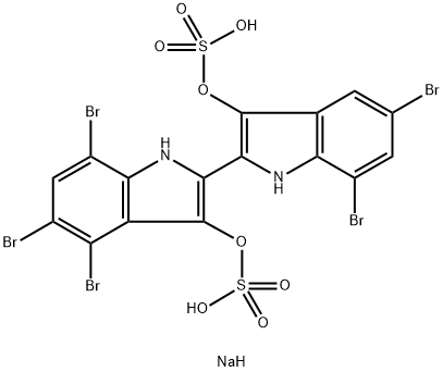 4,5,5',7,7'-Pentabromo-2,2'-bi[1H-indole]-3,3'-diol bis(sulfuric acid sodium) salt Struktur