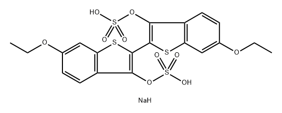 disodium 6,6'-diethoxy[2,2'-bibenzo[b]thiophene]-3,3'-diyl disulphate Struktur