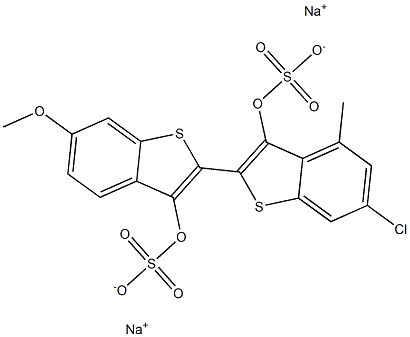 disodium 6-chloro-6'-methoxy-4-methyl[2,2'-bibenzo[b]thiophene]-3,3'-diyl disulphate  Struktur