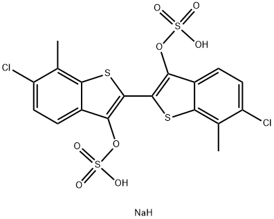 6,6'-Dichloro-7,7'-dimethyl-2,2'-bibenzo[b]thiophene-3,3'-diol bis(sulfuric acid sodium) salt Struktur