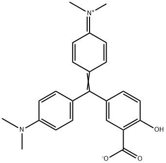 N-[4-[(3-Carboxylato-4-hydroxyphenyl)[4-(dimethylamino)phenyl]methylene]-2,5-cyclohexadien-1-ylidene]-N-methylmethanaminium Struktur