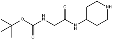 CARBAMIC ACID, N-[2-OXO-2-(4-PIPERIDINYLAMINO)ETHYL]-, 1,1-DIMETHYLETHYL ESTER Struktur