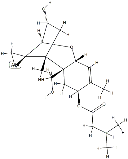 12,13-Epoxytrichothec-9-ene-3α,8α,15-triol 8-(3-methylbutyrate) Struktur