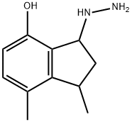 3-hydrazinyl-1,7-dimethyl-2,3-dihydro-1H-inden-4-ol Struktur