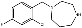 1-[(2-chloro-4-fluorophenyl)methyl]-1,4-diazepane Struktur