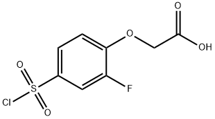 [4-(chlorosulfonyl)-2-fluorophenoxy]acetic acid Struktur