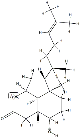 (3aR,8aβ,8bβ)-7β-[(R)-1,5-Dimethyl-4-hexenyl]decahydro-4β-hydroxy-6aβ-methyl-2H-cyclopenta[ij][2]benzopyran-2-one Struktur