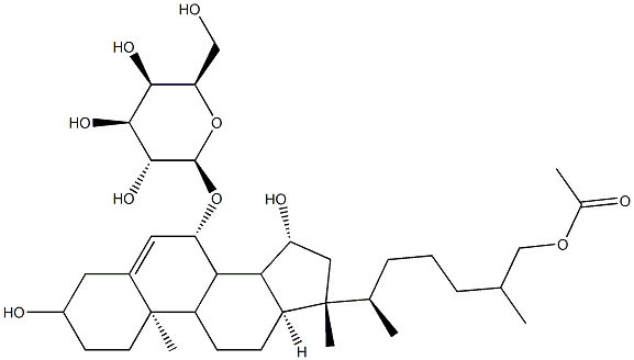 [(25R)-26-(Acetyloxy)-3β,15α-dihydroxycholest-5-en-7α-yl] β-D-galactopyranoside Struktur