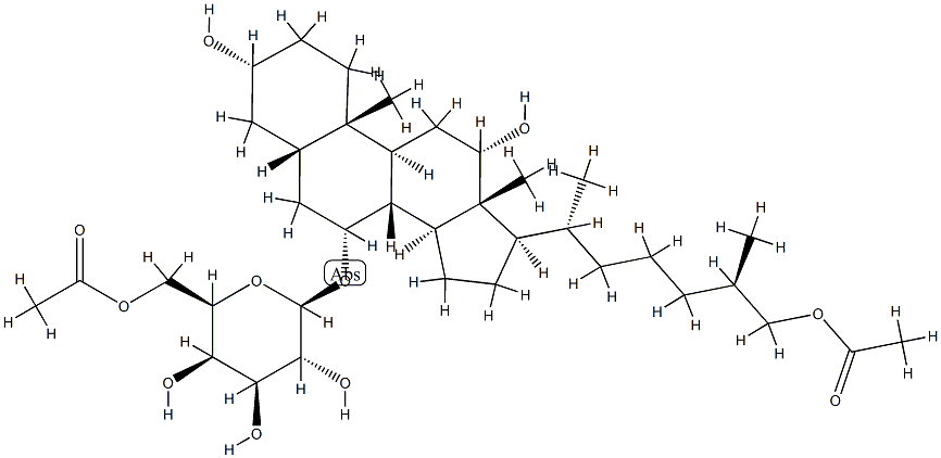 [(25R)-26-(Acetyloxy)-3α,12α-dihydroxy-5β-cholestan-7α-yl]-β-D-galactopyranoside 6-acetate Struktur