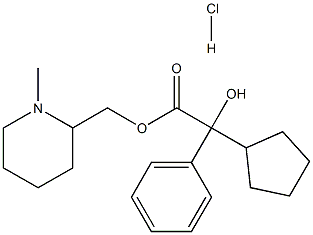 (1-methyl-3,4,5,6-tetrahydro-2H-pyridin-2-yl)methyl 2-cyclopentyl-2-hy droxy-2-phenyl-acetate chloride Struktur