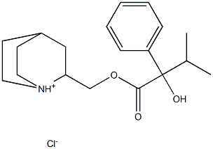 Benzeneacetic acid, a-hydroxy-a-(1-methylethyl)-,1-azabicyclo[2.2.2]oct-2-ylmethyl ester, hydrochloride (1:1) Struktur