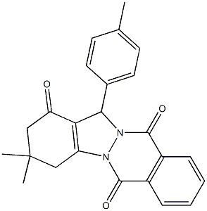 3,3-DIMETHYL-13-P-TOLYL-2,3,4,13-TETRAHYDRO-INDAZOLO[1,2-B]PHTHALAZINE-1,6,11-TRIONE Struktur