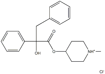 Benzenepropanoic acid, a-hydroxy-a-phenyl-, 1-methyl-4-piperidinylester, hydrochloride (1:1) Struktur