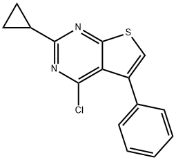 4-chloro-2-cyclopropyl-5-phenylthieno[2,3-d]pyrimidine Struktur