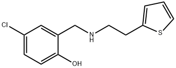 4-chloro-2-({[2-(thiophen-2-yl)ethyl]amino}methyl)phenol Struktur