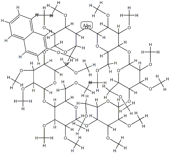 Mono-6-O-(2-naphthyl)-per-O-methyl-alpha-cyclodextrin Struktur