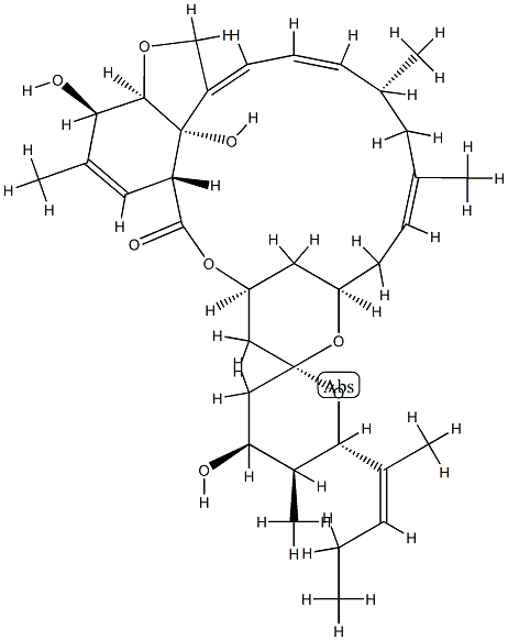 (6R,23S,25S)-5-O-Demethyl-28-deoxy-6,28-epoxy-23-hydroxy-25-(1-methyl-1-butenyl)milbemycin B Struktur