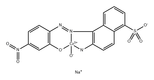 sodium [6-amino-5-[(2-hydroxy-4-nitrophenyl)azo]naphthalene-1-sulphonato(3-)]hydroxychromate(1-)  Struktur