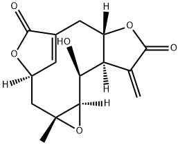 (1aR,3R,7aS,10aS,11S,11aR)-2,3,7,7a,10,10a,11,11a-Octahydro-11-hydroxy-1a-methyl-10-methylene-5H-3,6-methenofuro[3,2-g]oxireno[d]oxacycloundecin-5,9(1aH)-dione Struktur