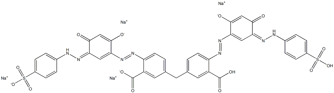 Benzoic acid, 3,3'-methylenebis[6-[[2,4- dihydroxy-5-[(4-sulfonylphenyl)azo]phenyl]azo]-, sodium salt Struktur