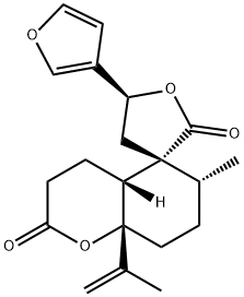 (4aR,4aβ,5R,5'S)-5'-(3-Furanyl)-4,4a,6,7,8,8a,4',5'-octahydro-6α-methyl-8aβ-(1-methylethenyl)spiro[5H-1-benzopyran-5,3'(2'H)-furan]-2,2'(3H)-dione Struktur