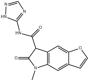 5-Methyl-6-oxo-6,7-dihydro-5H-1-oxa-5-aza-s-indacen-7-carbonsure-(4H-[1,2,4]triazol-3.yl)amid Struktur