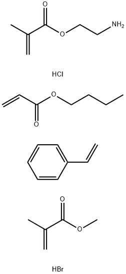 2-Propenoic acid, 2-methyl-, 2-aminoethyl ester, hydrochloride, polymer with butyl 2-propenoate, ethenylbenzene and methyl 2-methyl-2-propenoate, hydrobromide Struktur