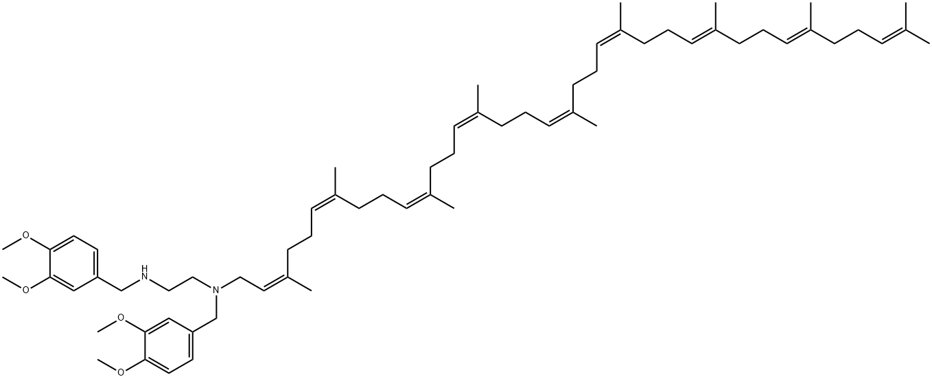 N-solanesyl-N,N'-bis(3,4-dimethoxybenzyl)ethylenediamine Struktur